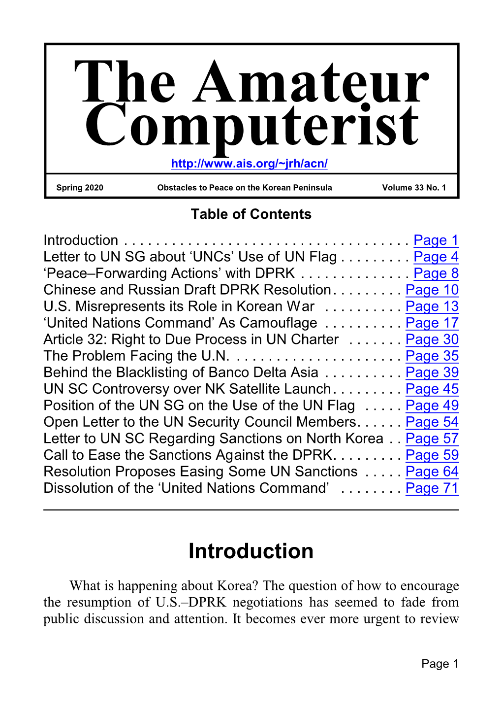 Amateur Computerist Newsletter