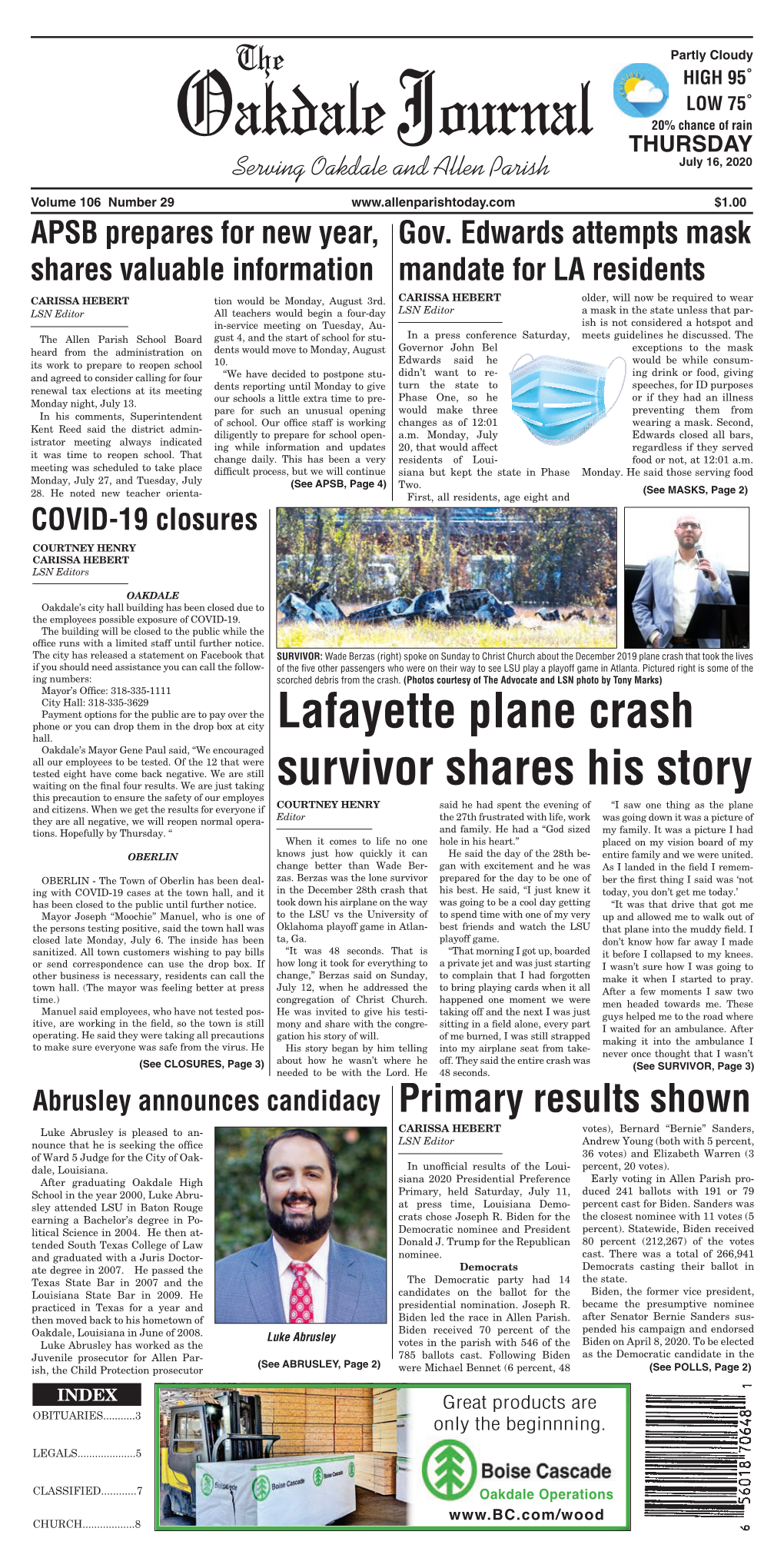 Lafayette Plane Crash Survivor Shares His Story