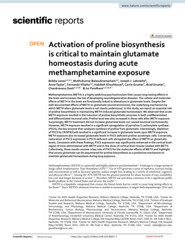Activation of Proline Biosynthesis Is Critical to Maintain Glutamate