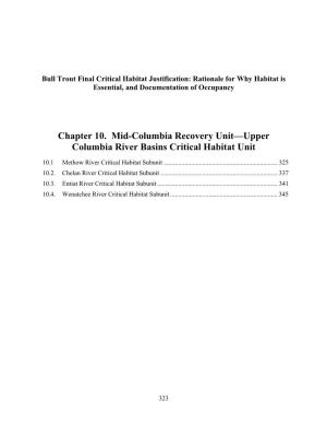 Chapter 10. Mid-Columbia Recovery Unit—Upper Columbia River Basins Critical Habitat Unit