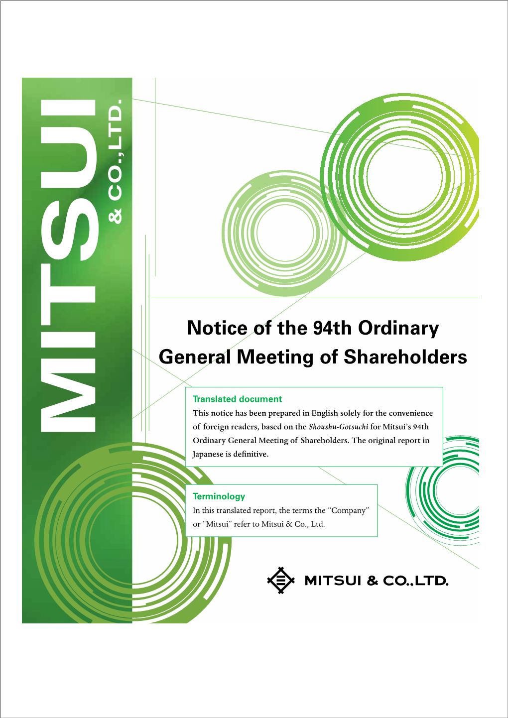 Notice of the 94Th Ordinary General Meeting of Shareholders (PDF 2.06