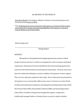 Modeling the Economic Potential of Silvopasture in Eastern North