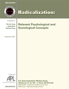 Radicalization: Relevant Psychological and Sociological Concepts
