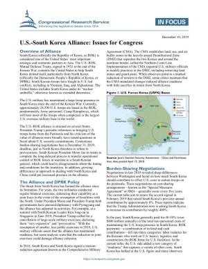 U.S.-South Korea Alliance: Issues for Congress