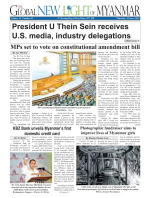 President U Thein Sein Receives U.S. Media, Industry Delegations