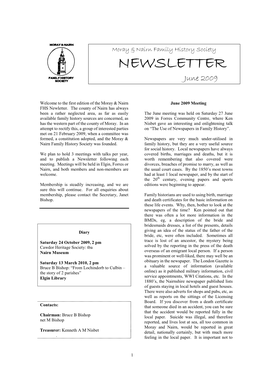 June 2009 Newsletter