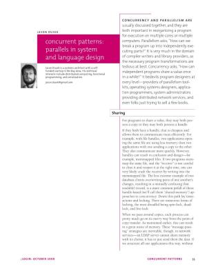 Concurrent Patterns: Parallels in System and Language Design