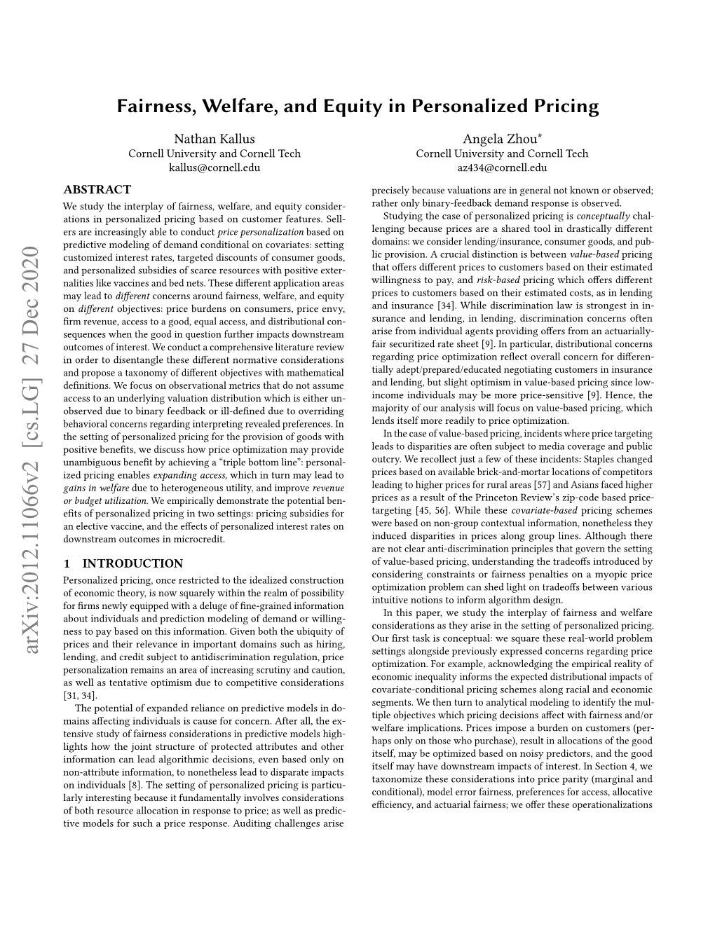 Fairness, Welfare, and Equity in Personalized Pricing