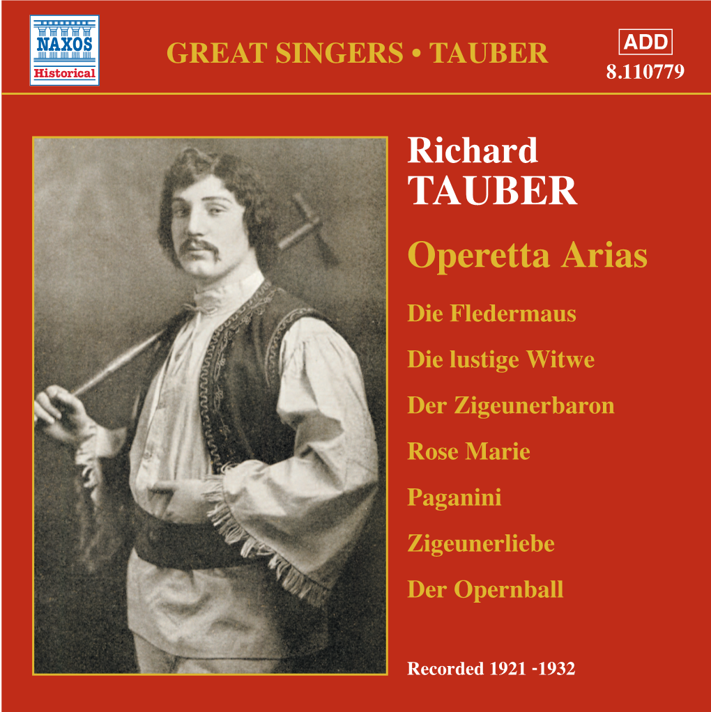 Richard TAUBER Operetta Arias