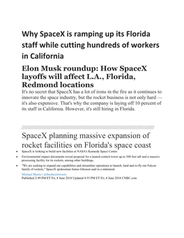Why Spacex Is Ramping up Its Florida Staff While Cutting Hundreds Of