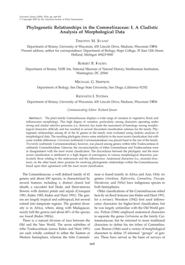 Phylogenetic Relationships in the Commelinaceae: I