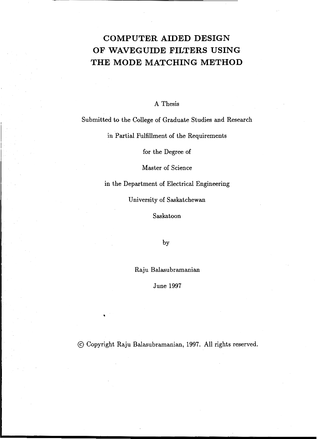 Computer Aided Design of Waveguide Filters Using the Mode Matching Method