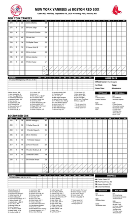 Lineup Sheet