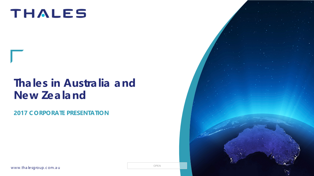 Thales in Australia and New Zealand