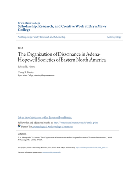 The Organization of Dissonance in Adena-Hopewell Societies of Eastern North America," World Archaeology 48.1 (2016): 87-109