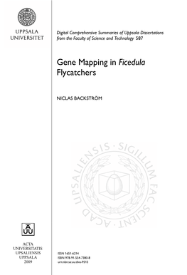 Gene Mapping in Ficedula Flycatchers