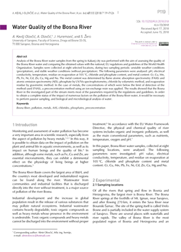 Water Quality of the Bosna River