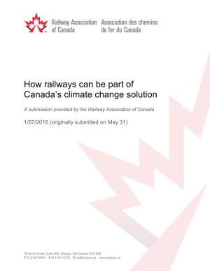 How Railways Can Be Part of Canada's Climate Change Solution