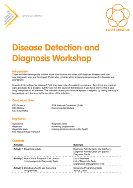 Disease Detection and Diagnosis Workshop