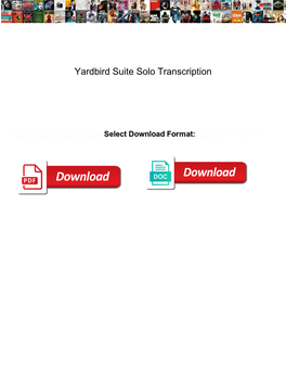 Yardbird Suite Solo Transcription