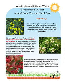 Waldo County Soil and Water Conservation District Annual Fruit Tree and Shrub Sale