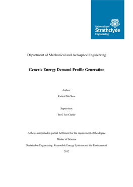 Generic Energy Demand Profile Generation