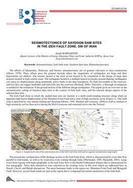 Seismotectonics of Saydoon Dam Sites in the Izeh Fault Zone, Sw of Iran