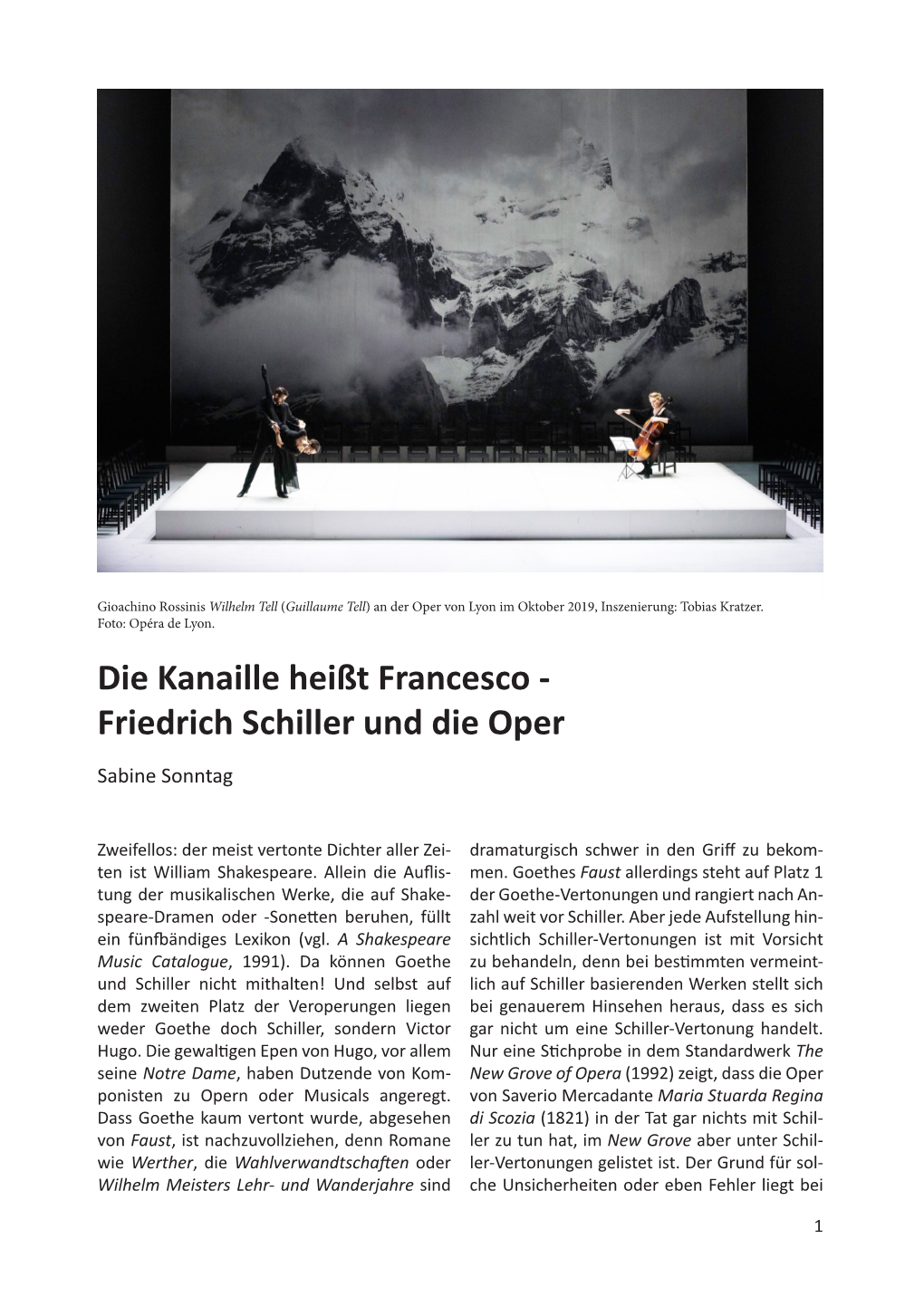 Friedrich Schiller Und Die Oper