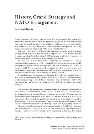 History, Grand Strategy and NATO Enlargement 145 History, Grand Strategy And
