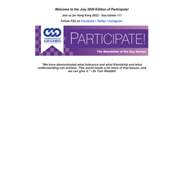 The July 2020 Edition of Participate!