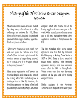 History of Mine Rescue in The