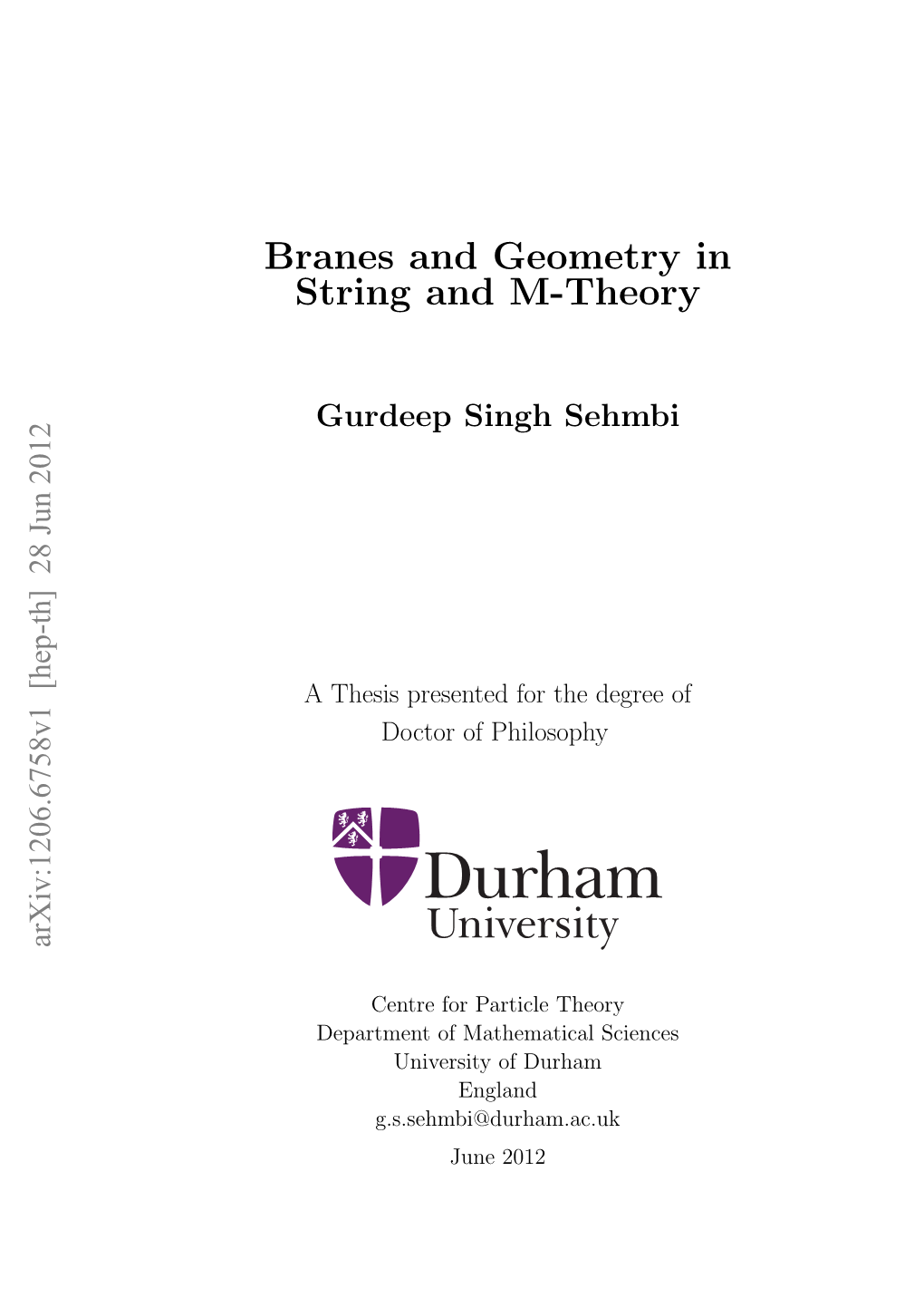 Branes and Geometry in String and M-Theory