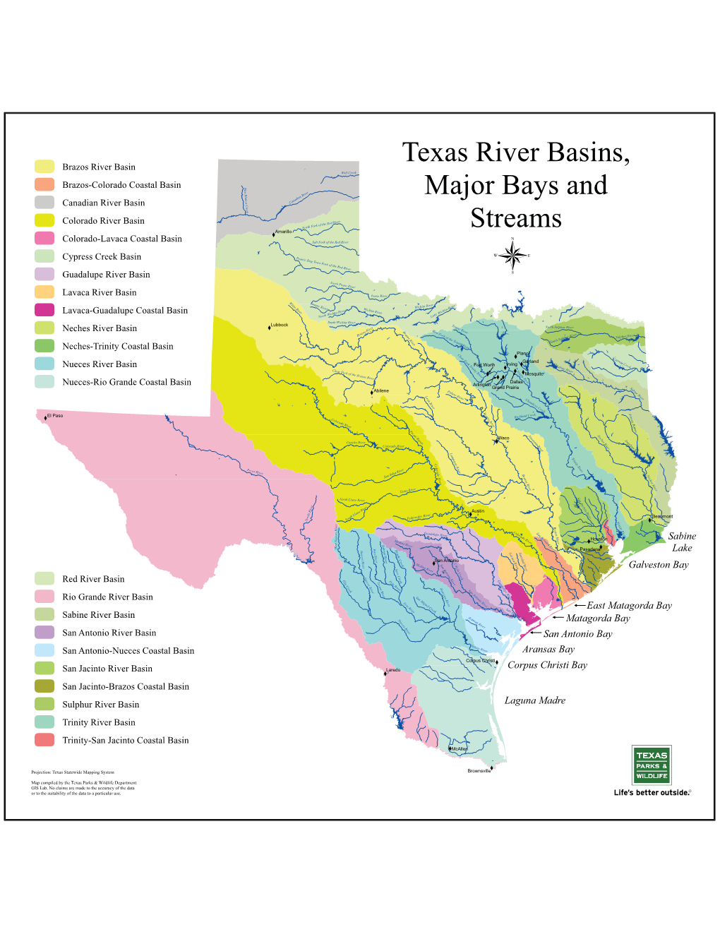 River Basins, Major Bays and Streams