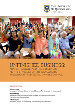 Unfinished Business: Adani, the State, and the Indigenous Rights Struggle of the Wangan and Jagalingou Traditional Owners Council