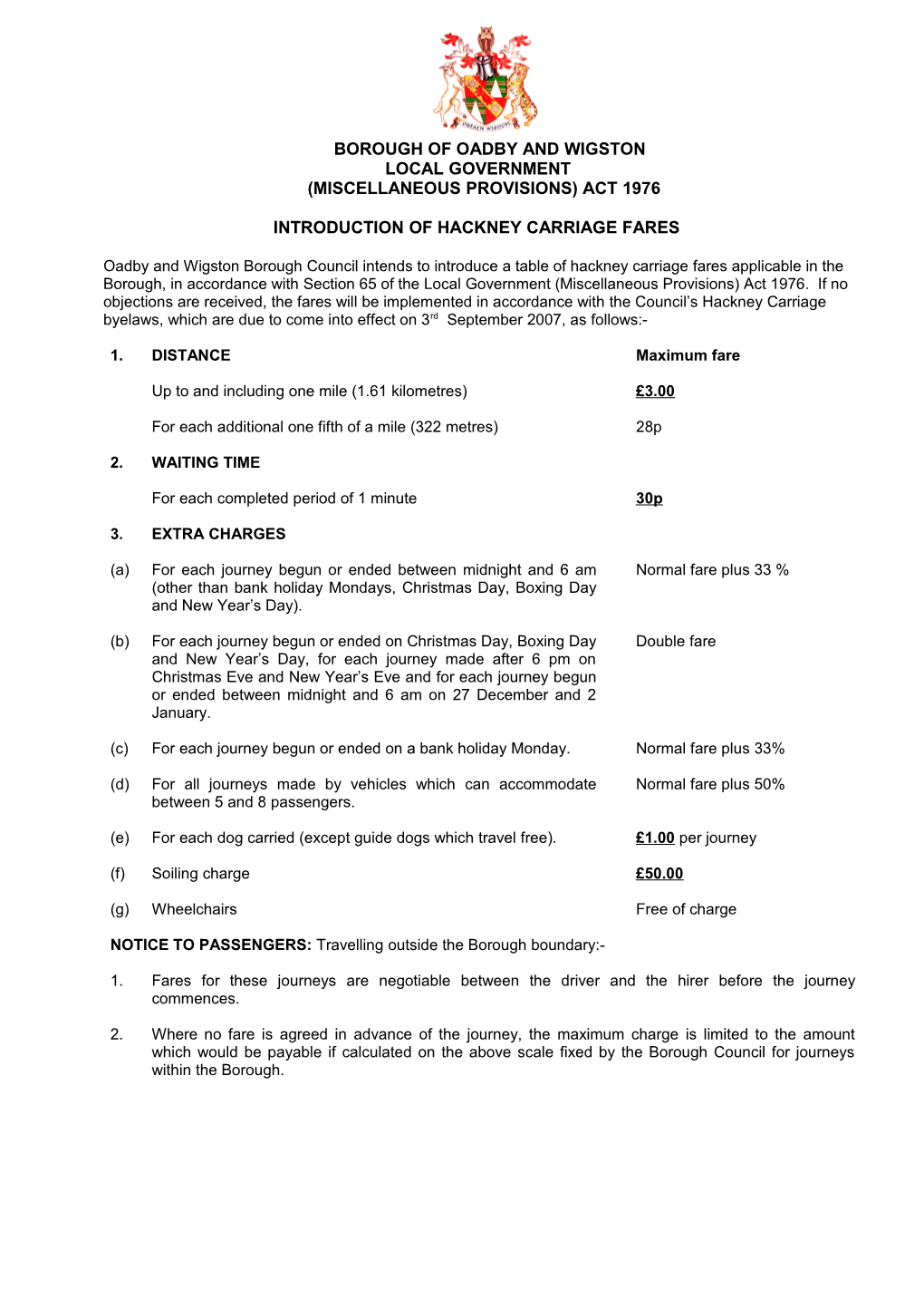 Borough of Oadby and Wigston