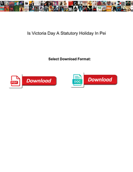 Is Victoria Day a Statutory Holiday in Pei