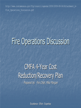 Fire Operations Discussion