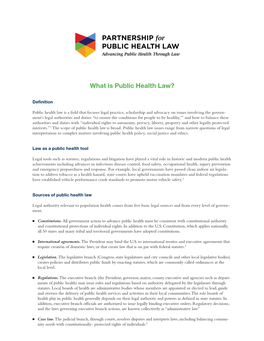 What Is Public Health Law?