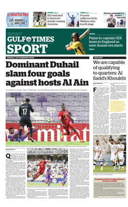 Dominant Duhail Slam Four Goals Against Hosts Al