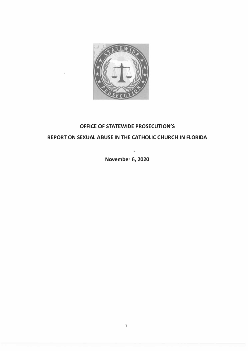 Office of Statewide Prosecution's Report on Sexual Abuse in the Catholic Church in Florida