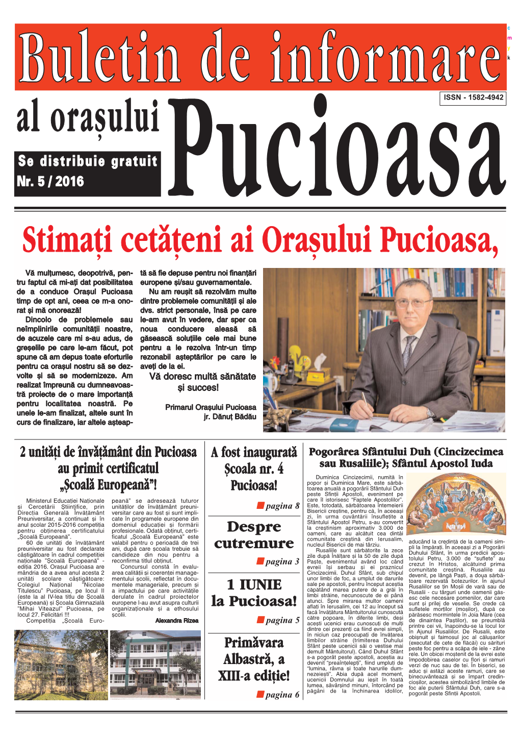 Stimaţi Cetăţeni Ai Oraºului Pucioasa