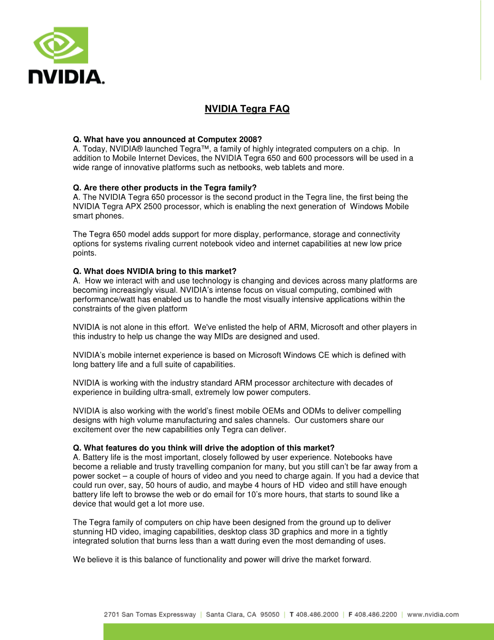 NVIDIA Tegra FAQ