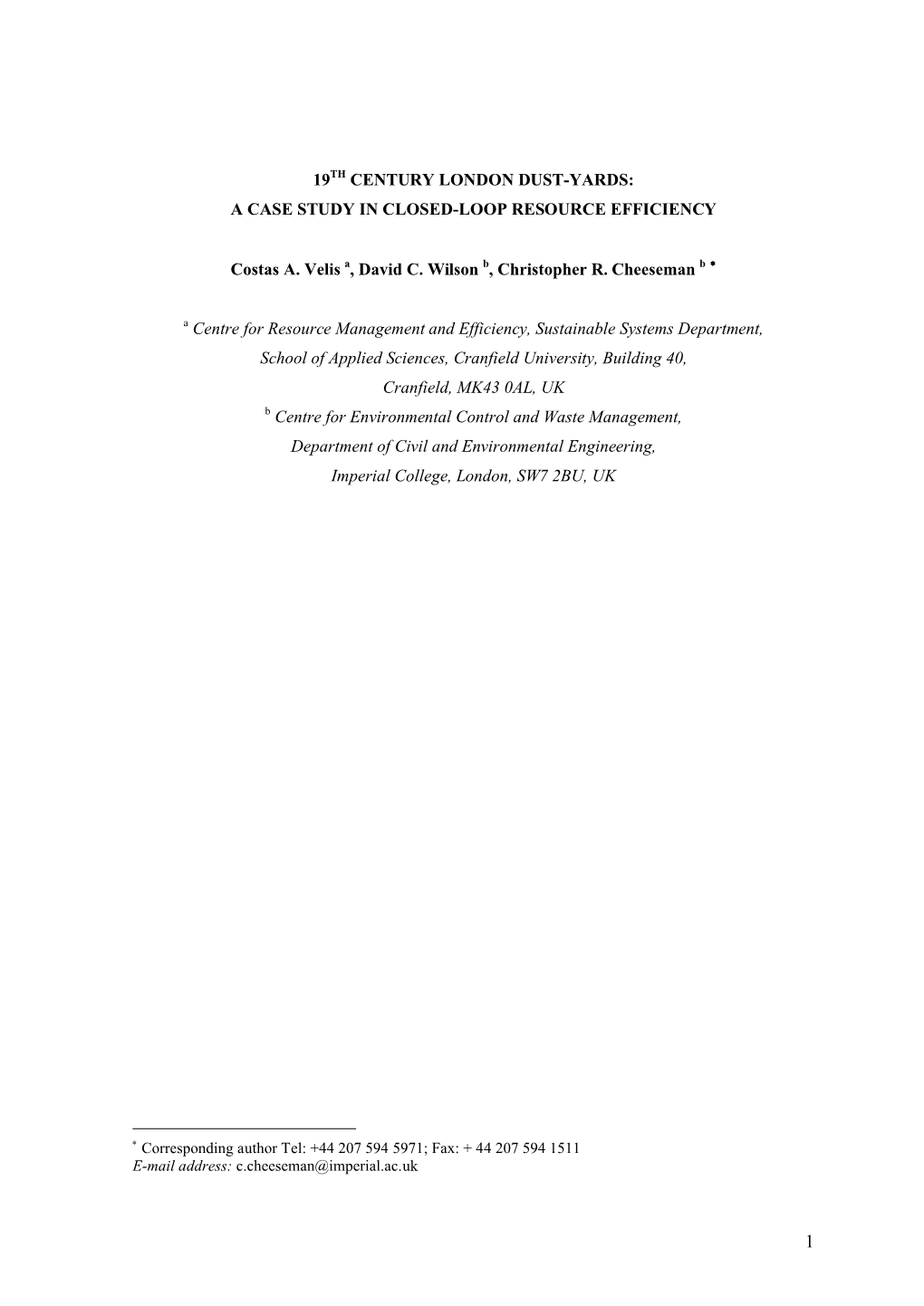 19Th Century London Dust-Yards: a Case Study in Closed-Loop Resource Efficiency