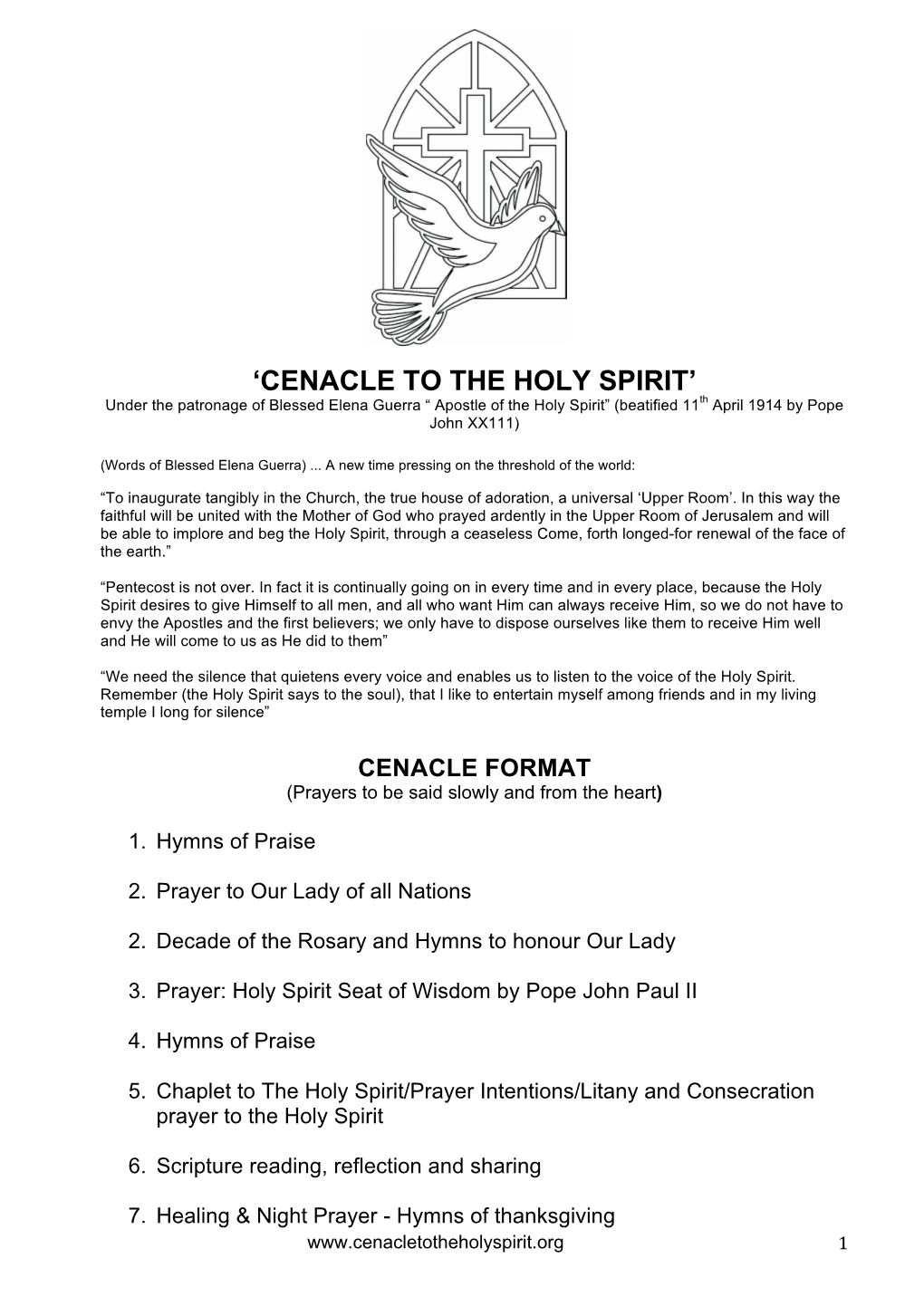 Cenacle to the Holy Spirit Formatted.Pdf