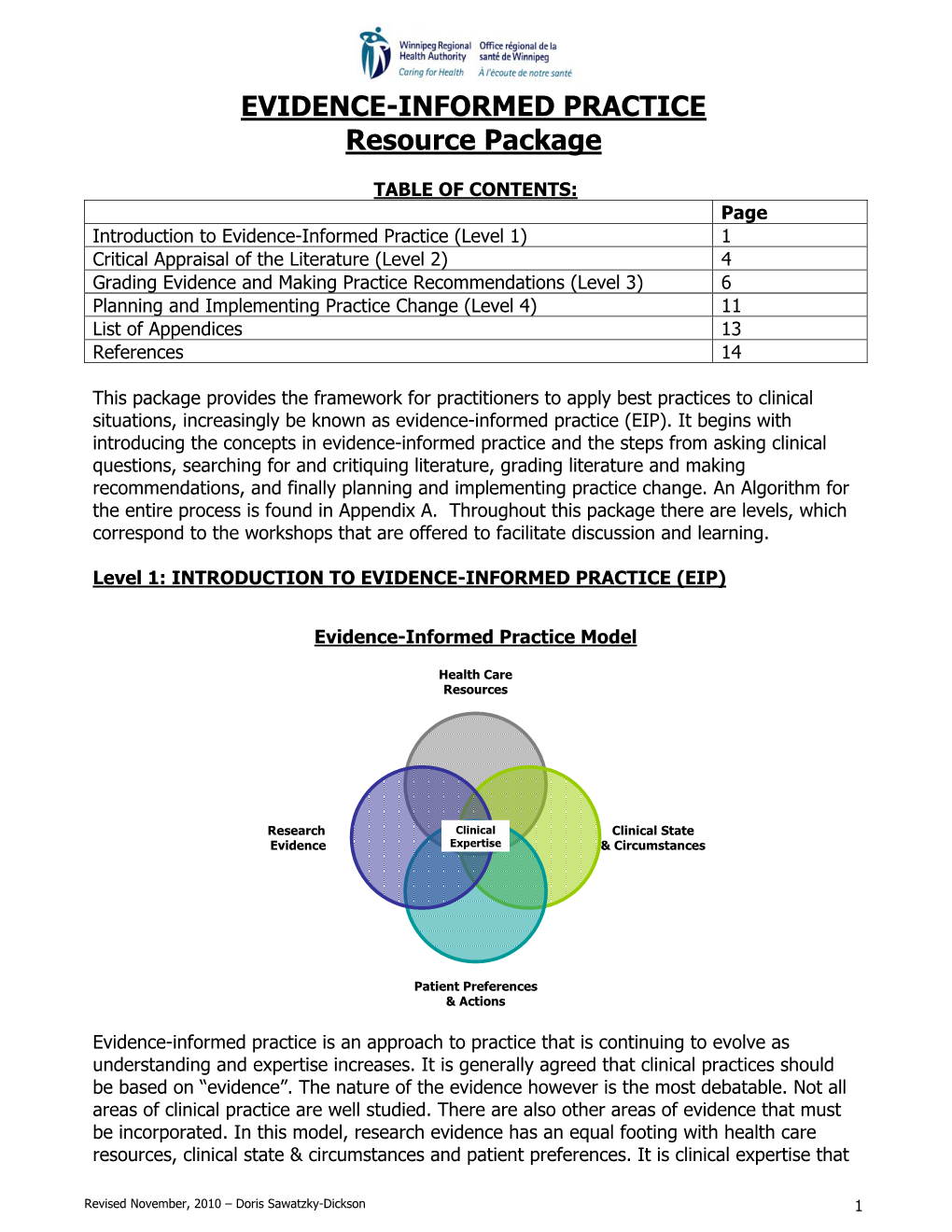 EVIDENCE-INFORMED PRACTICE Resource Package