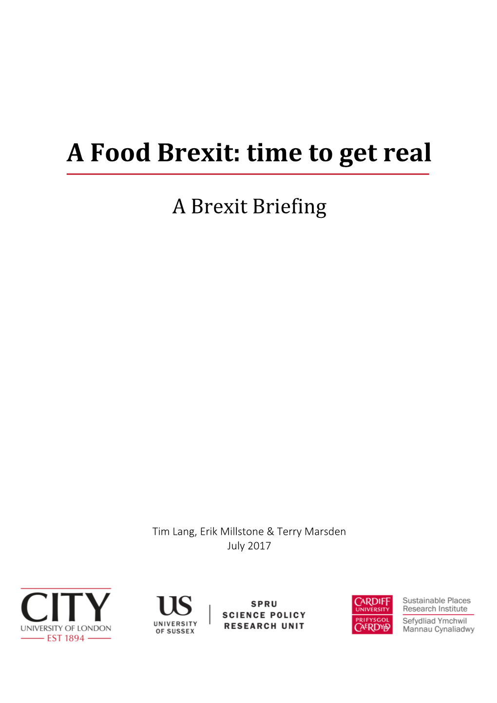 A Food Brexit: Time to Get Real