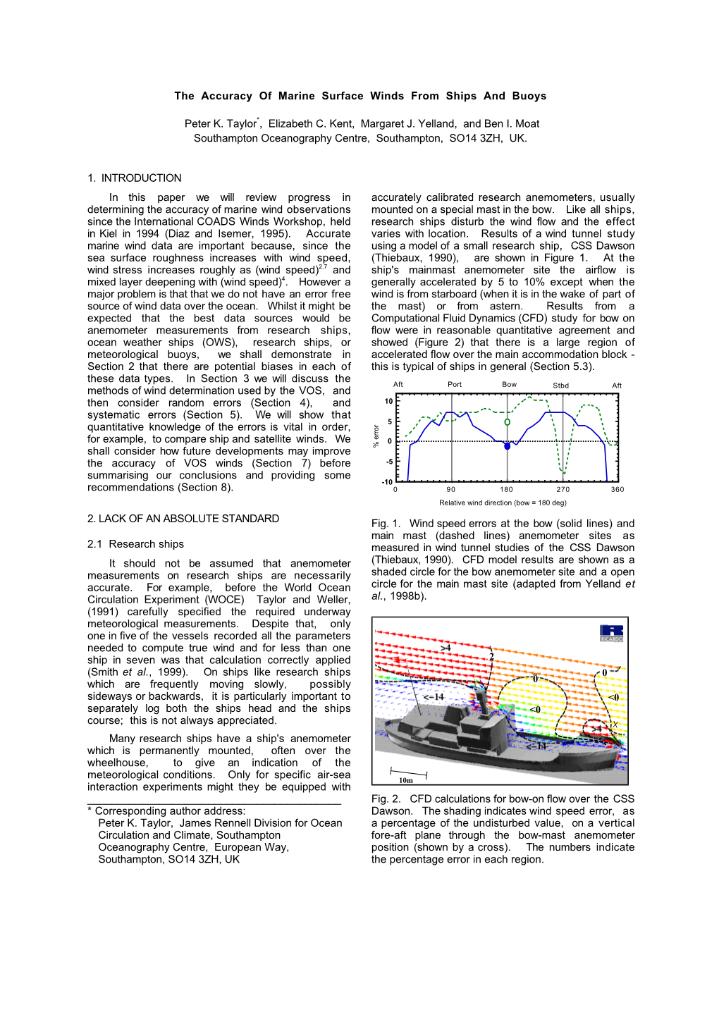 The Accuracy of Marine Surface Winds from Ships and Buoys