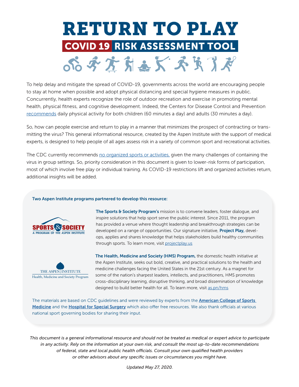 Play Covid 19 Risk Assessment Tool