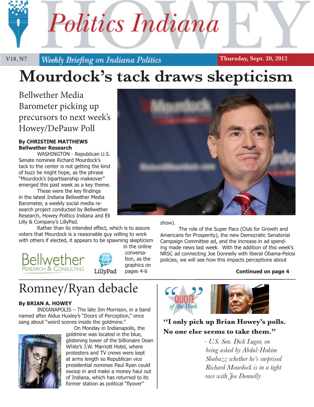 Mourdock's Tack Draws Skepticism