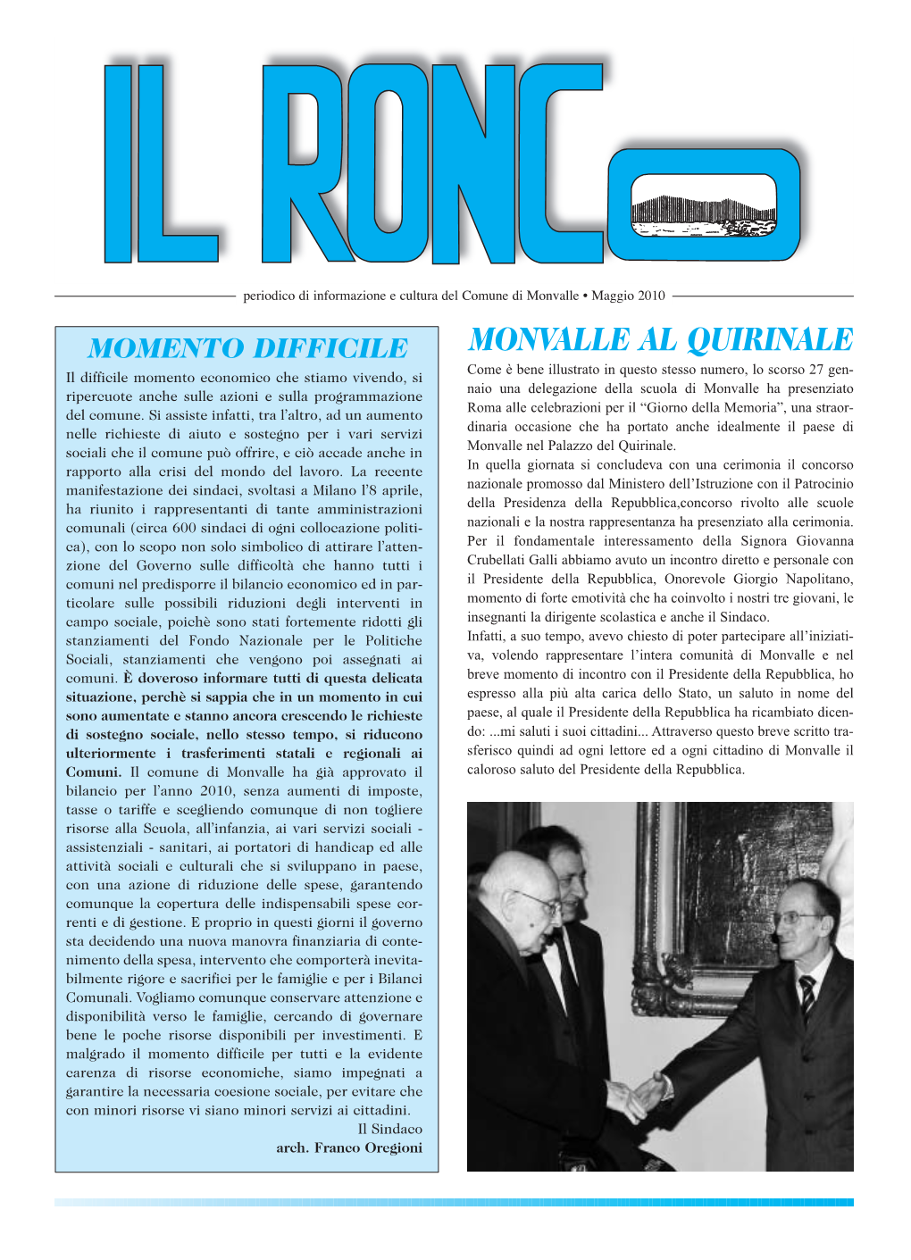 Monvalle Al Quirinale